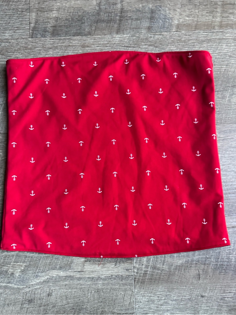 Women’s Red Nautical Anchor Print Tube Top 
Fits like Women Small